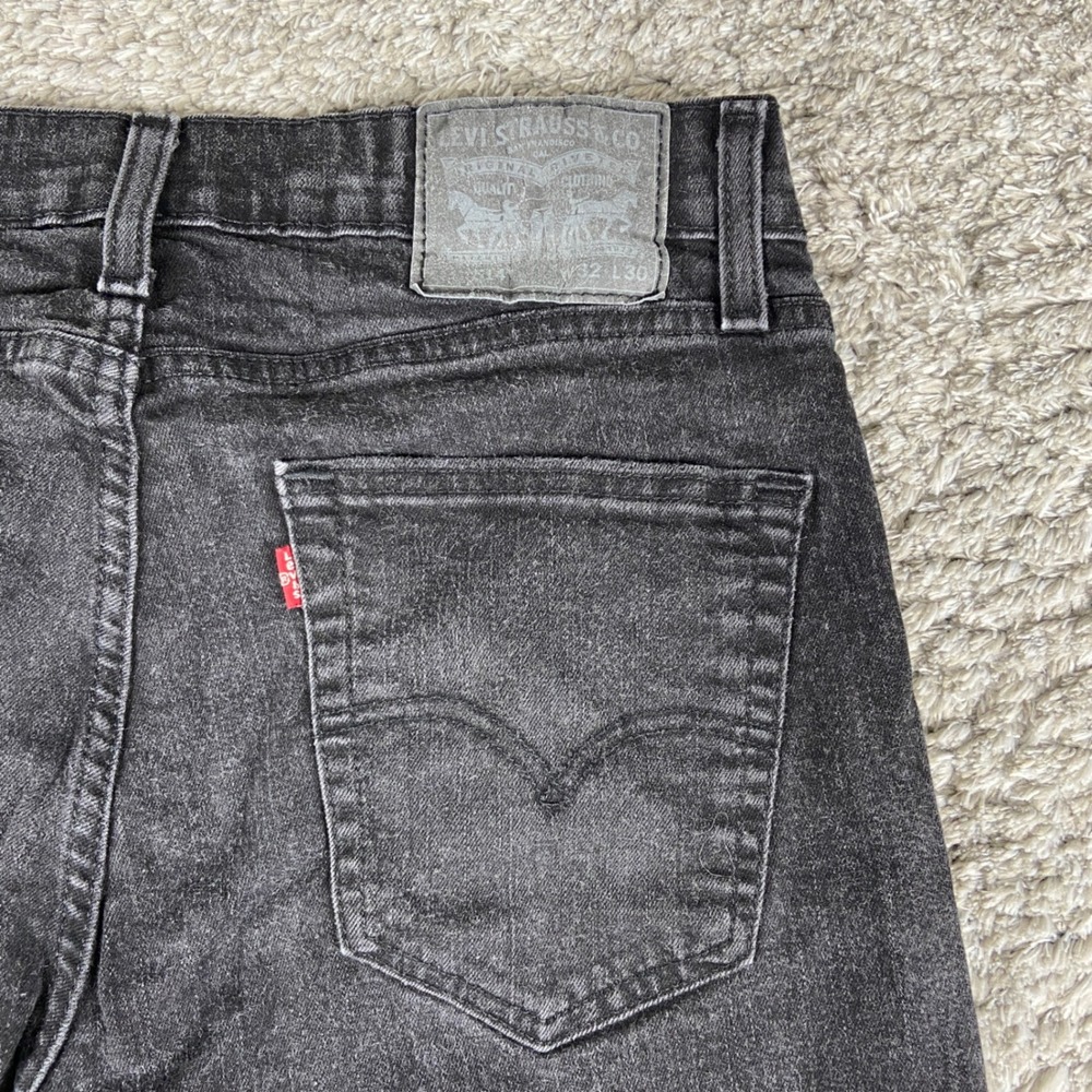 Levis 514 Jeans Mens 32x30 Black Denim Straight Fit Stretch Cotton Blend Pant